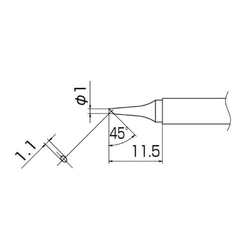 白光　こて先 1BC型 面のみ ( T13-BCF1 )