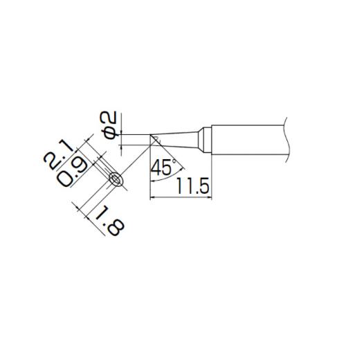 白光　こて先 2BC型 くぼみ付き ( T13-BCM2 )