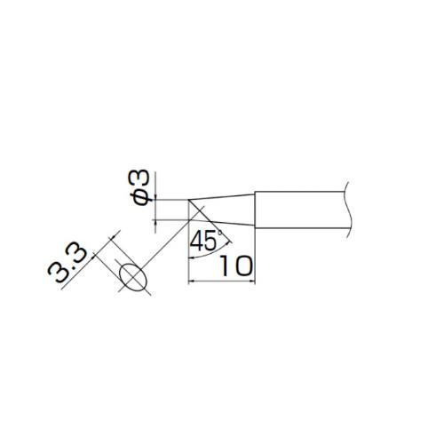 白光　こて先 3BC型 面のみ ( T13-BCF3 )