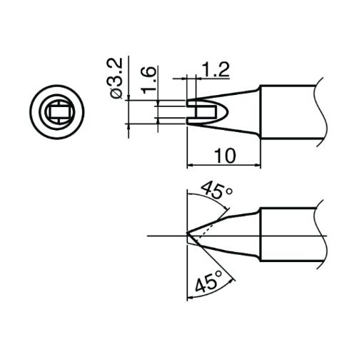 白光　こて先 溝付き ( T33-SS1611 )