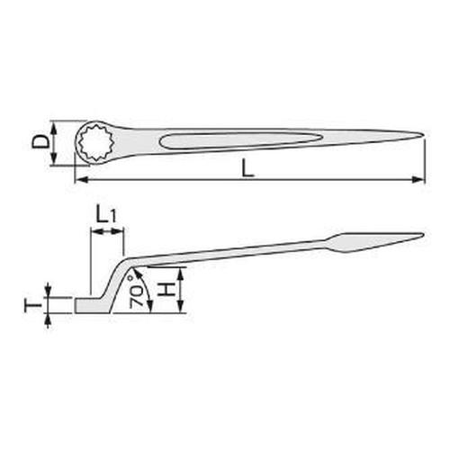 シノ付めがねレンチ(トルシアボルト用)  ( TSM-22 )  ( 1PF84 )