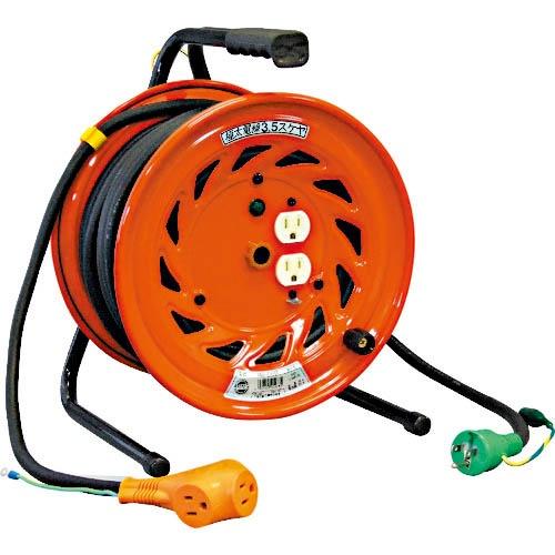 NICHIDO 電工ドラム びっくリール 一般型ドラム100V アース付 極太電線 30m  ( R...