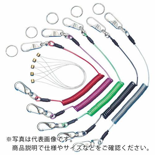 スーパー 安全ロープ(ステンレスワイヤー芯)ダイレクトキャッチフック付 バイオレット 1kg用 ( ...