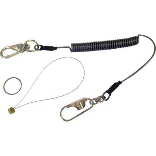 スーパー 安全ロープ(ステンレスワイヤー芯)ダイレクトキャッチフック付 クリアブラック 1kg用 (...