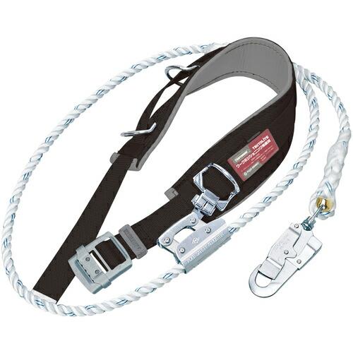 TSUYORON ワークポジショニング用器具 柱上安全帯 TD-27 黒 Lサイズ ロープ下側通過タ...