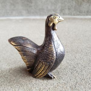 鳥　ニワトリ　真鍮 アンティーク　ブロンズ像　バリ雑貨　置物　インテリア｜orangutan2019