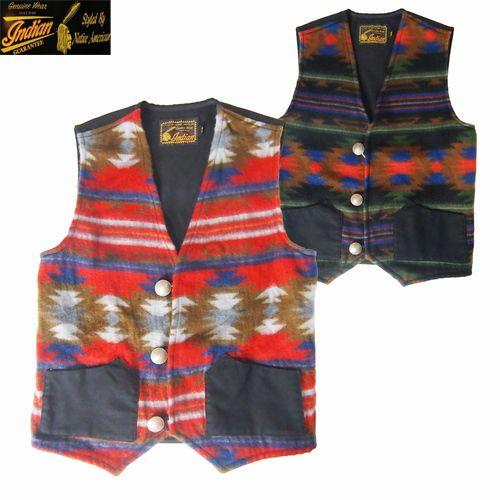 INDIAN MOTORCYCLE/インディアンモーターサイクル ジャガードベスト  M（38）サイ...