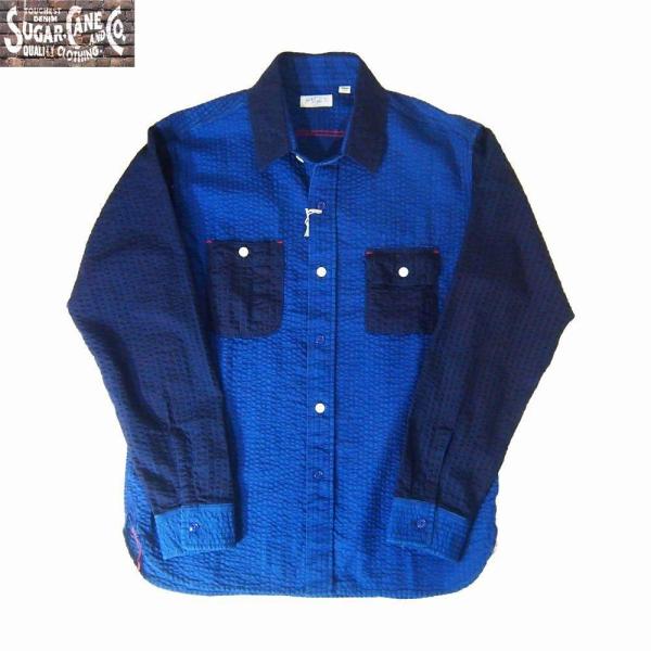 SUGAR CANE　Light/シュガーケーンライト 　インディゴ　サッカークロス　L/S ワーク...