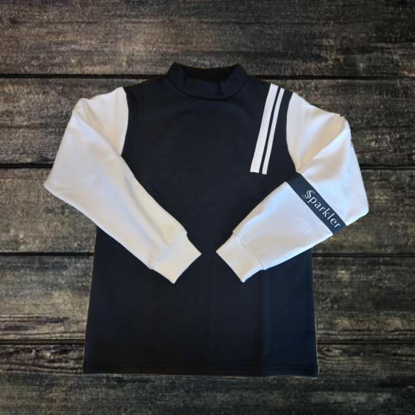 モックネック　シンプル　白　黒　ゴルフウェア　伸縮性　ストレッチ　長袖　裏起毛