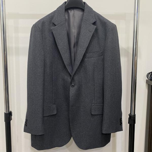 トラベルジャケット メンズ ブルーグレー  ヘリンボーン Lサイズ 3シーズン用 シワになりにくい ...