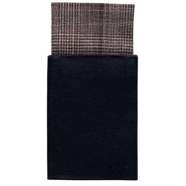 ポケットチーフ　簡単　挿すだけ　オシャレ　ブラウン　×　ホワイト　チェック柄