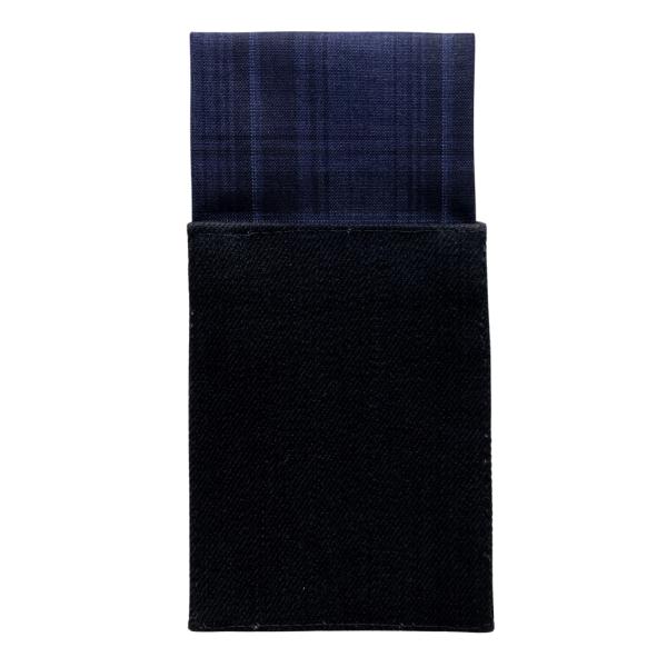 ポケットチーフ　簡単　挿すだけ　オシャレ　ネイビー　ブルー　チェック柄