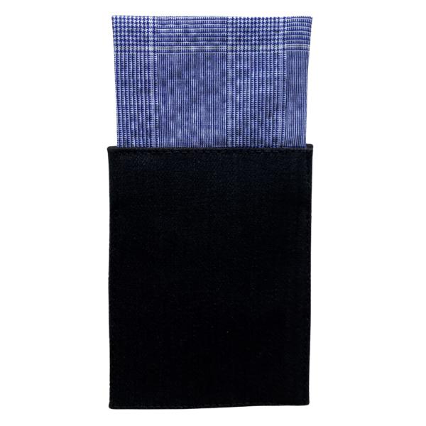 ポケットチーフ　簡単　挿すだけ　オシャレ　ブルー　ホワイト　チェック柄