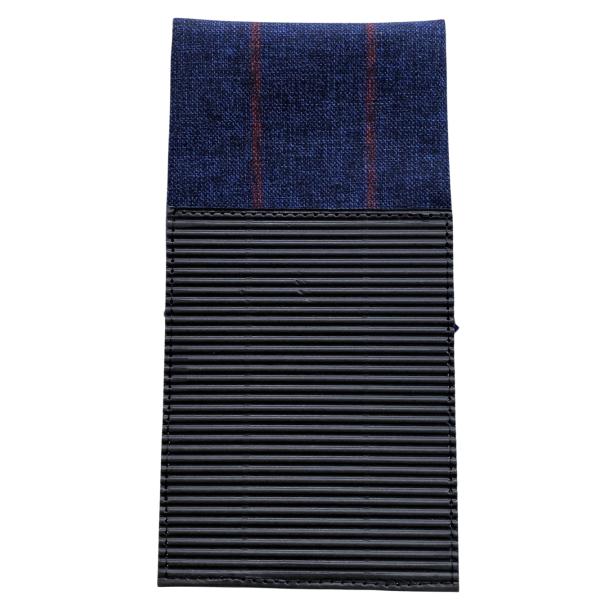 ポケットチーフ　簡単　挿すだけ　オシャレ　ネイビー　×　レッド　ストライプ柄