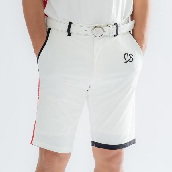 ハーフパンツ 白 ストレッチ UVケア 涼しい 超撥水生地使用　黒 赤 青