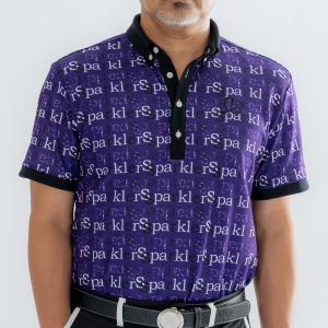 メンズゴルフウェア 黒 紫 白 ポロシャツ ストレッチ素材 UVカット ボタンダウンシャツ シンプル かっこいい｜order-suit-seigaya