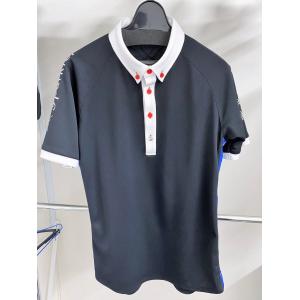 <１着限定＞ サンプル製作品 ゴルフウェア 黒 ボタンダウンシャツ 4wayストレッチ｜order-suit-seigaya
