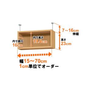 オーダーマルチラック専用 天井つっぱり上置棚【標準タイプ】奥行19cm 高さ23cm 幅16cm｜ordershunostyle