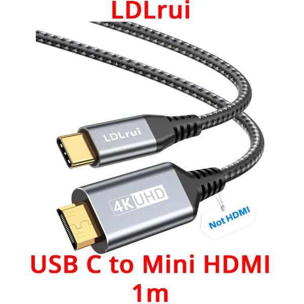 LDLrui USB C to Mini HDMI 1m 変換ケーブル 4K 60Hz タイプc T...
