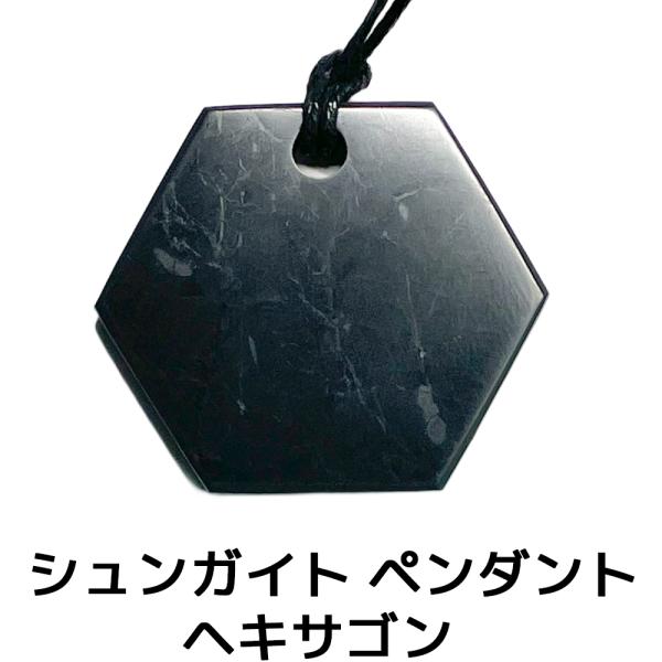 シュンガイト ペンダント ヘキサゴン PE53 ネックレス ロシア カレリア共和国産 シュンガ石 水...