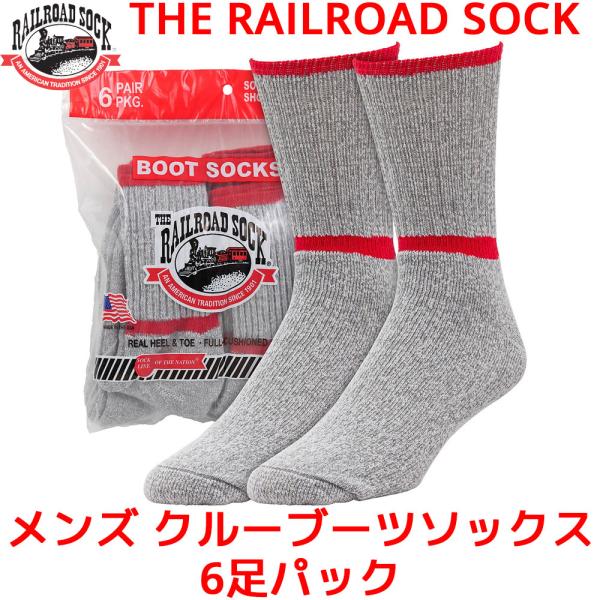 RAILROAD SOCK メンズ クルーブーツソックス 6足パック 靴下 メンズ レディース 24...
