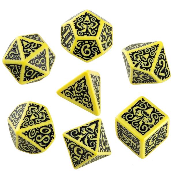 Q-WORKSHOP コールオブクトゥルフ オフィシャル ダイス ハスター イエロー&amp;ブラック 7個...