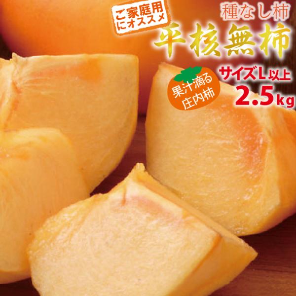 山形県 柿 平核無柿 家庭用 庄内産 Lサイズ以上 2.5kg 10月下旬〜順次発送