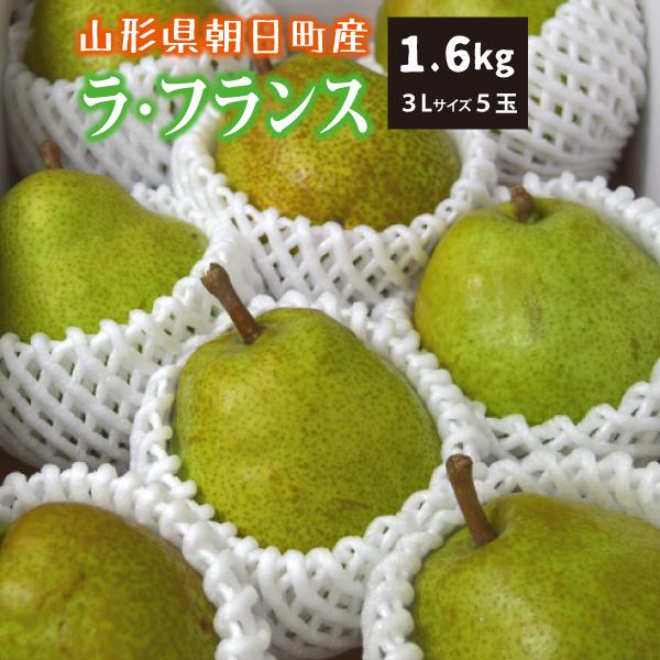 山形県 ラ・フランス 秀品 贈答用 朝日町 3L 1.6kg 5玉 10月下旬〜順次発送