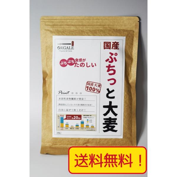 雑穀 ぷちっと 大麦 600g 国産 アルミ真空パッケージ、チャック付で新鮮なままでお届け 全国一律...