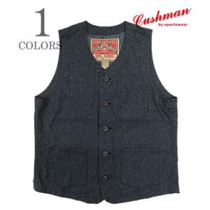 クッシュマン ブラックシャンブレー ワークベスト CUSHMAN BLACK CHAMBRAY WORK VEST 21893｜organweb