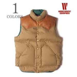 ウエアハウス レザーヨーク ドビーツイルダウンベスト WAREHOUSE Rocky Mountain DOBBY TWILL DOWN VEST 2199｜organweb