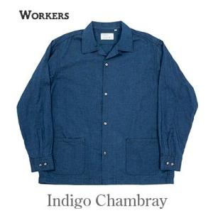 ワーカーズ 長袖 5oz.シャンブレー オープンカラーシャツ WORKERS Open Collar...