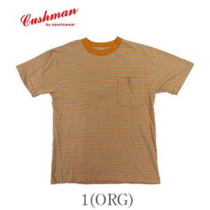 クッシュマン 半袖 40番双糸 リサイクルコットン ポケット ボーダーTシャツ CUSHMAN RE...