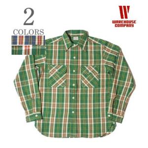 ウエアハウス 長袖 セルビッチフランネル ワークシャツ ワンウォッシュ WAREHOUSE FLANNEL SHIRT C柄 3104C-23