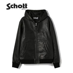 ショット シープレザー フルジップパーカ Schott SHEEP LEATHER FULLZIP PARKA 3111054｜organweb