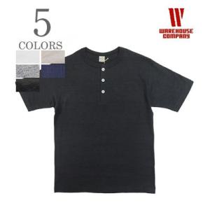 ウエアハウス 半袖 無地 粗挽きスラブ糸 シャドーボーダー HENLEY NECK TEE WAREHOUSE ヘンリーTEE 4601-H