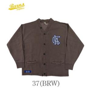 バーンズ 裏毛 レタード スウェットカーディガン BARNS ATHLETIC SWEAT CARD...