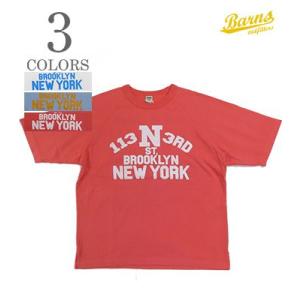 バーンズ 五分袖 ラグランスリーブ プリントTEE BARNS 90's Heavy oz. BIG TEE New York BR-24226｜organweb