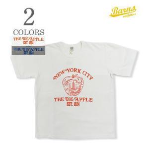 バーンズ 半袖 丸胴 ピグメント プリントシャツ BARNS Tube Pigment Dye T-Shirt NYC Big Apple BR-24245｜organweb