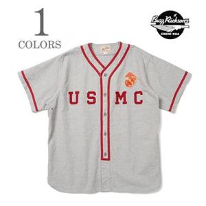 バスリクソンズ 半袖 ベースボールシャツ 海兵隊 BUZZ RICKSON'S BASEBALL SHIRT USMC BR39268｜organweb