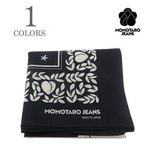 桃太郎ジーンズ  コットンバンダナ 抜染 桃家紋 MOMOTARO JEANS COTTON BAN...