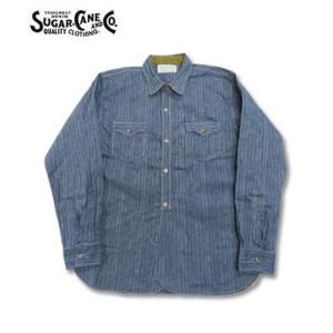 シュガーケーン 長袖 インディゴストライプ ワークシャツ SUGAR CANE FICTION ROMANCE 5oz. INDIGO STRIPE WORK SHIRT SC28650｜organweb