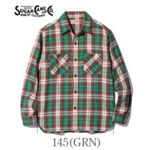 シュガーケーン 長袖 ツイル ネルシャツ SUGAR CANE TWILL CHECK WORK S...