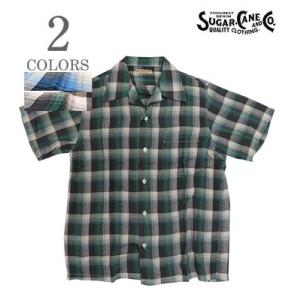 シュガーケーン 半袖 レーヨン チエック オープンシャツ SUGAR CANE RAYON CHECK OPEN SHIRT SC39121｜organweb