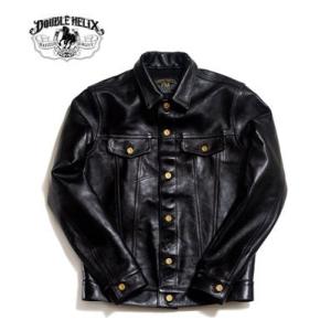 ダブルヘリックス 3rdタイプ 茶芯 レザージャケット DOUBLE HELIX Western Pioneer WM03-BLACK｜organweb