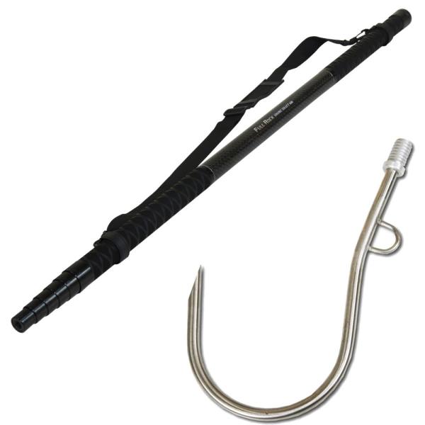 おり釣具 大型魚対応 フルロックシャフト 6m ギャフ＆カーボンシャフト フライングギャフ 2点セッ...