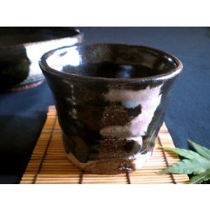 湯呑み 鼠志野 葡萄文 組湯呑み (桐箱入) 玉山窯 玉置保夫(監修) G-71