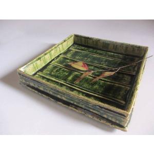 茶道具 菓子器 菓子鉢 割山椒又は絵唐津 四方 岡本作礼作 茶道