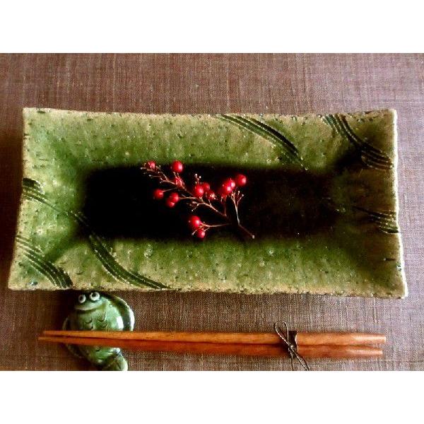 長方皿 総織部 櫛目文 長方皿  (1皿) 野々村浩司 NO-50