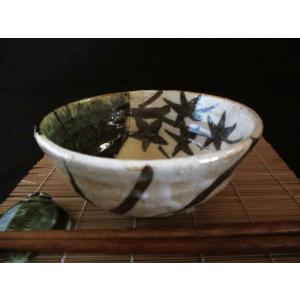 茶道具 抹茶茶碗 織部焼 佐々木晨二作 瑞光窯 鉄絵柄 2種類より選択